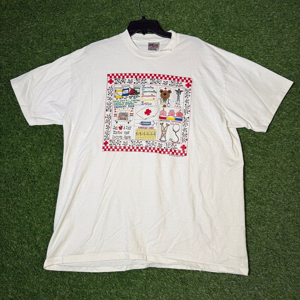 Vintage 90s Nurses Are Special T-Shirt XXL Oneita Made USA‎ Medical Novelty Tee